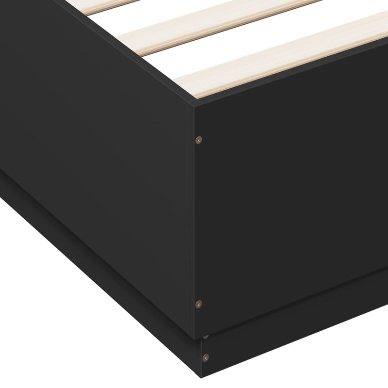 vidaXL Bed Frame without Mattress Black 150x200 cm