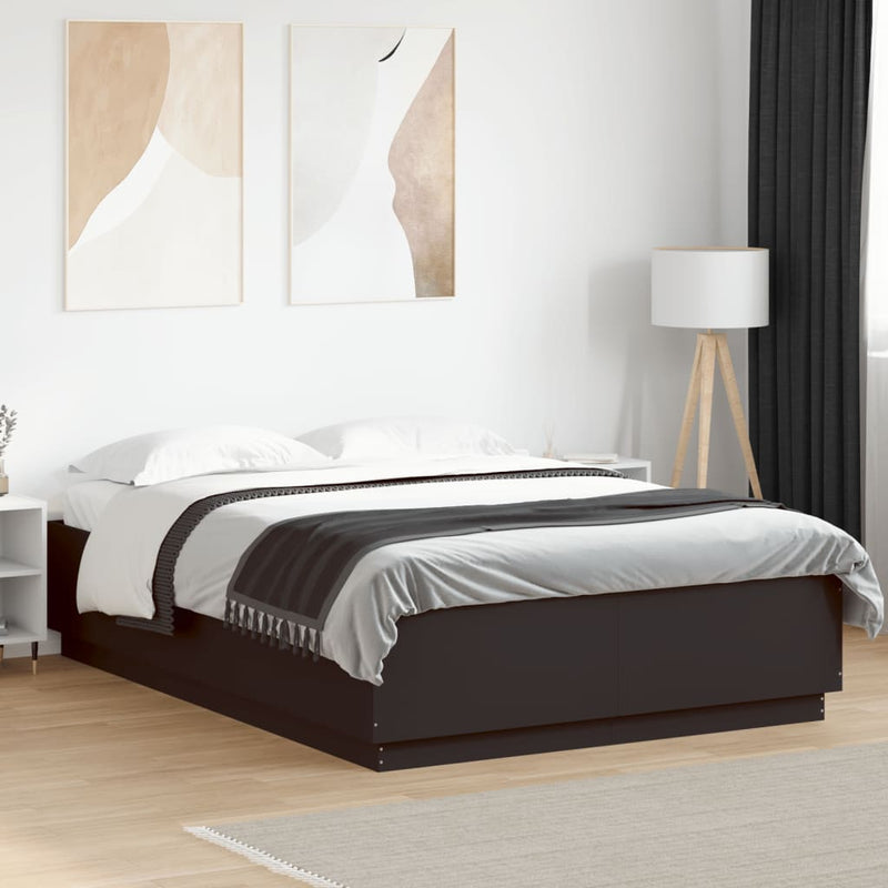 vidaXL Bed Frame without Mattress Black 150x200 cm