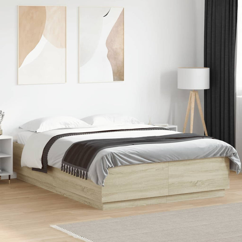 vidaXL Bed Frame without Mattress Sonoma Oak 150x200 cm