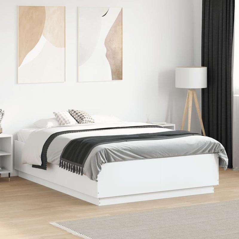 vidaXL Bed Frame without Mattress White 135x190 cm