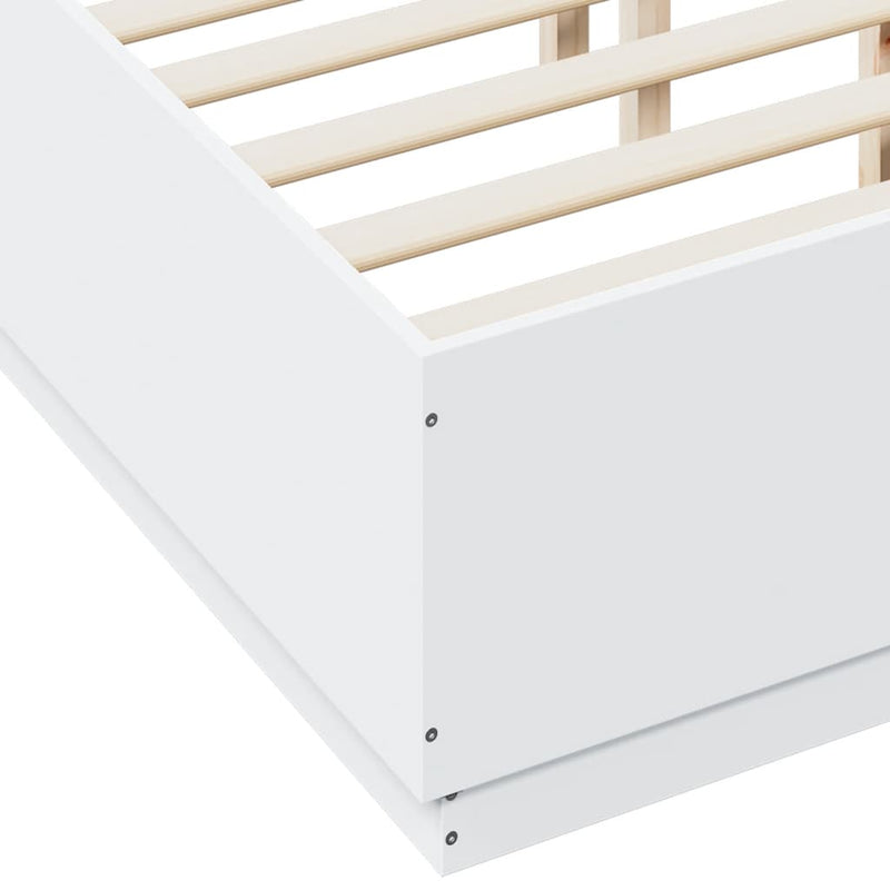 Bed Frame White 135x190 cm Engineered Wood