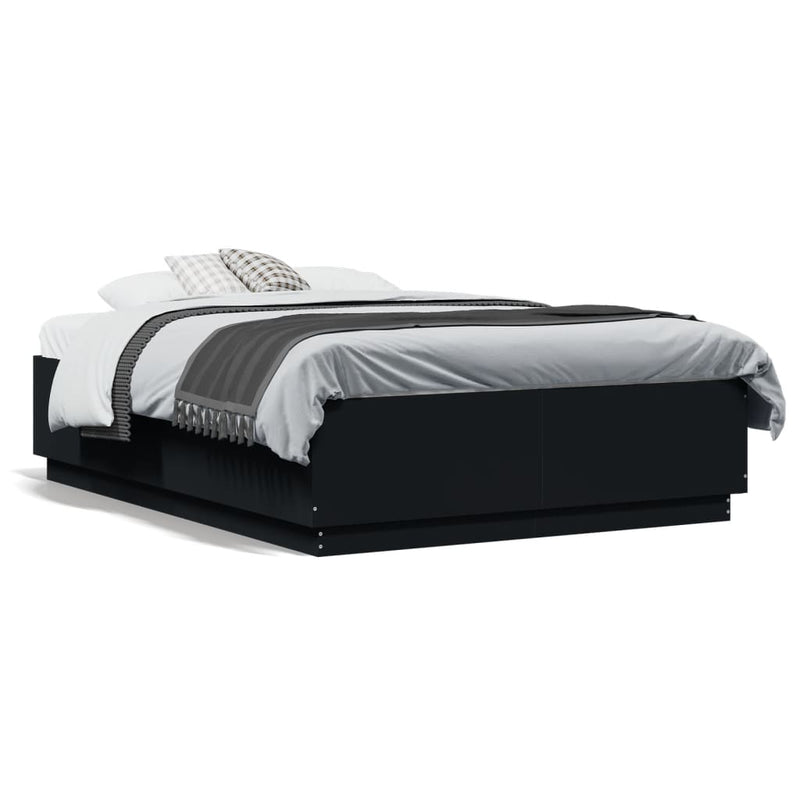 vidaXL Bed Frame without Mattress Black 135x190 cm