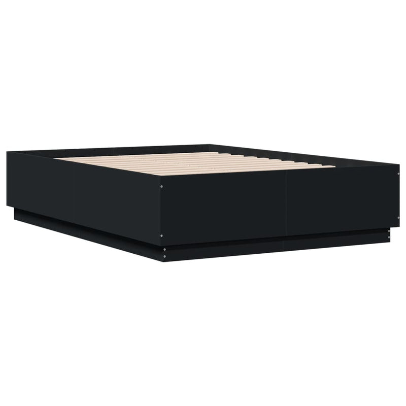 vidaXL Bed Frame without Mattress Black 135x190 cm
