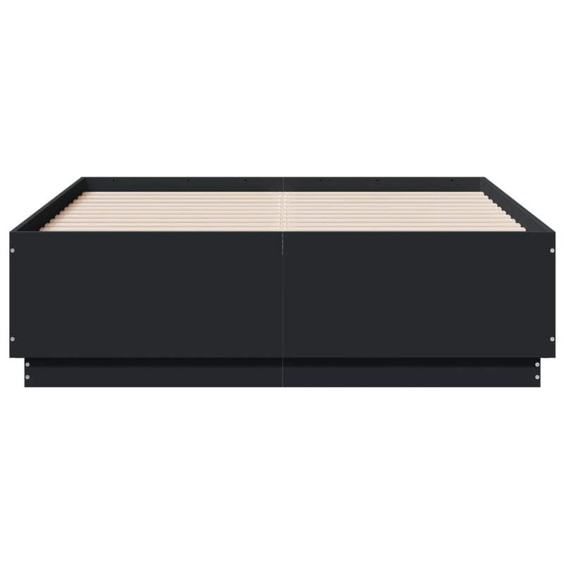vidaXL Bed Frame without Mattress Black 135x190 cm