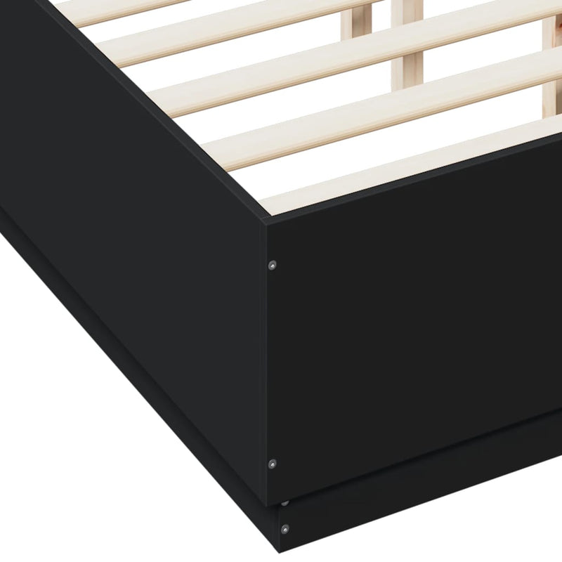 vidaXL Bed Frame without Mattress Black 135x190 cm