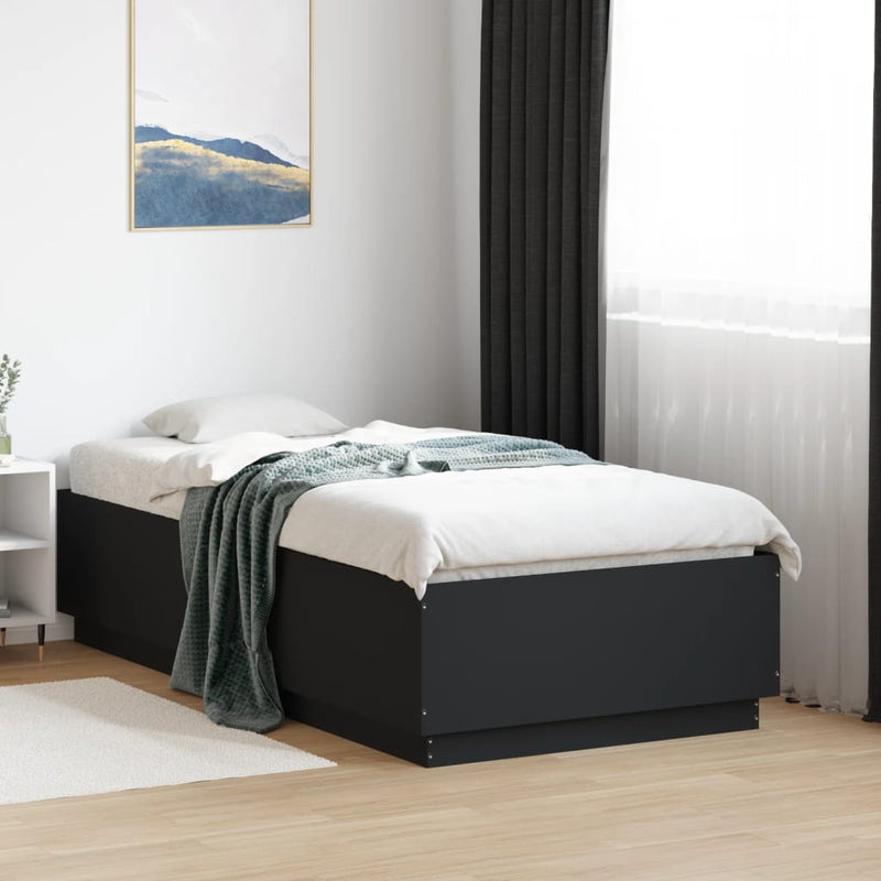 vidaXL Bed Frame without Mattress Black 90x190 cm