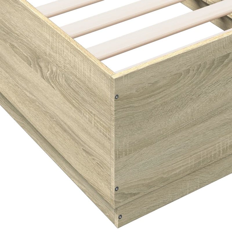 Bed Frame Sonoma Oak 90x190 cm Engineered Wood