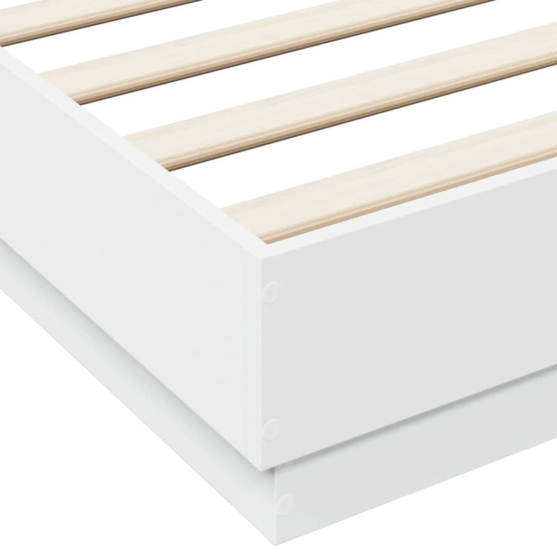 Bed Frame White 135x190 cm Engineered Wood