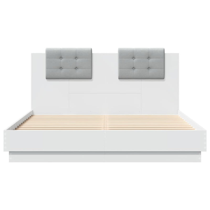 Bed Frame with Headboard White 150x200 cm Engineered Wood