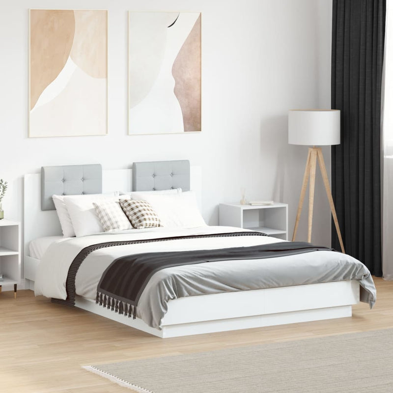 vidaXL Bed Frame without Mattress White 135x190 cm