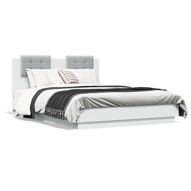 vidaXL Bed Frame without Mattress White 135x190 cm