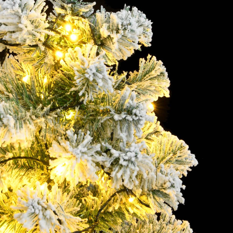 vidaXL Artificial Hinged Christmas Tree 150 LEDs & Flocked Snow 120 cm