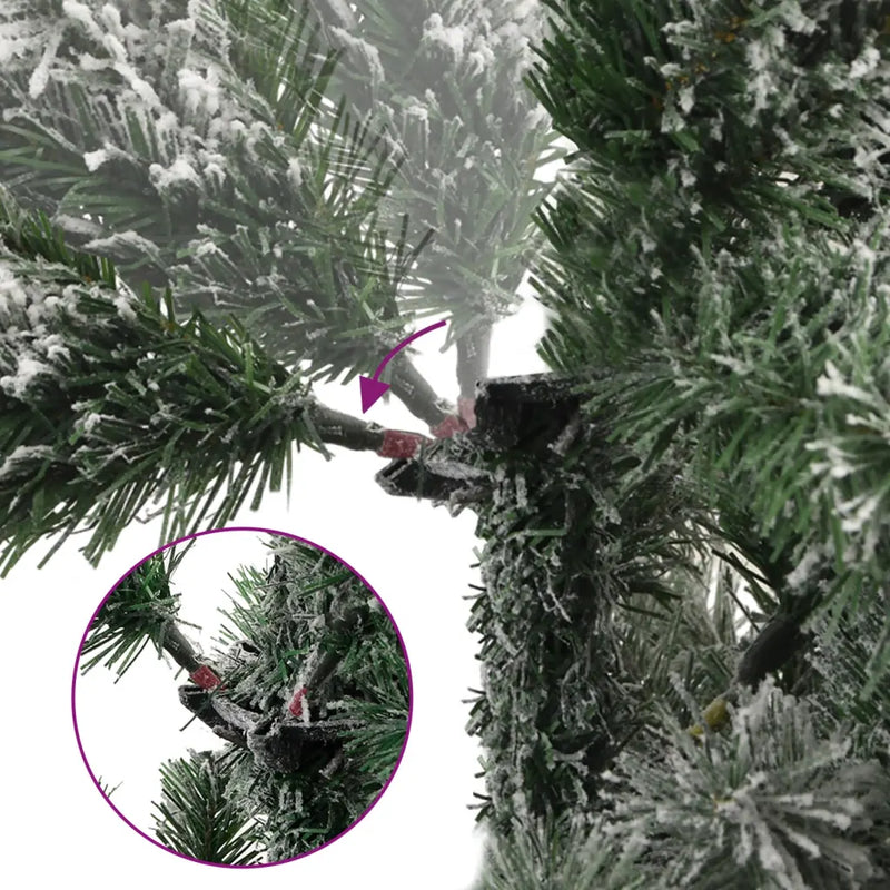 Artificial Hinged Christmas Tree 300 LEDs & Flocked Snow 180 cm