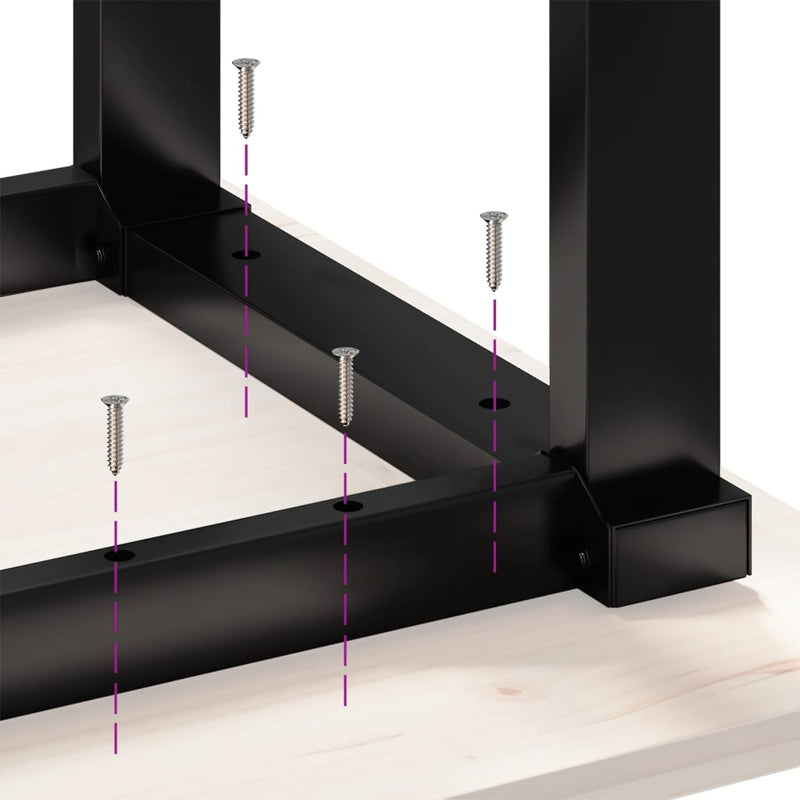 vidaXL Dining Table Legs O-Frame 140x60x73 cm Steel