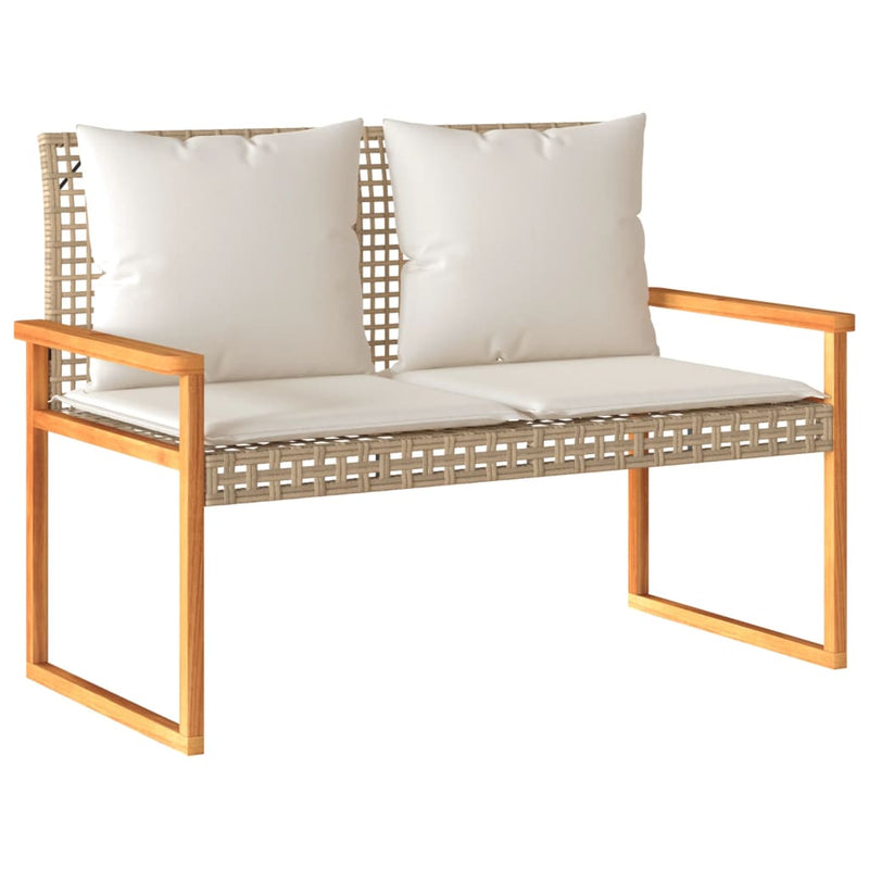 vidaXL 4 Piece Garden Lounge Set with Cushions Mix Beige Poly Rattan