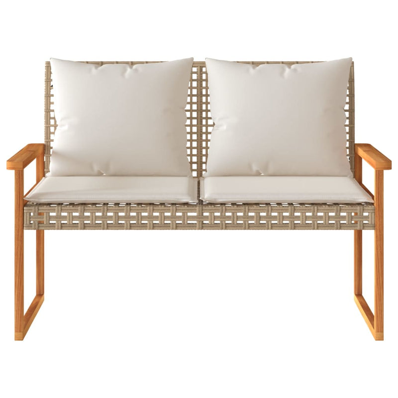 vidaXL 4 Piece Garden Lounge Set with Cushions Mix Beige Poly Rattan