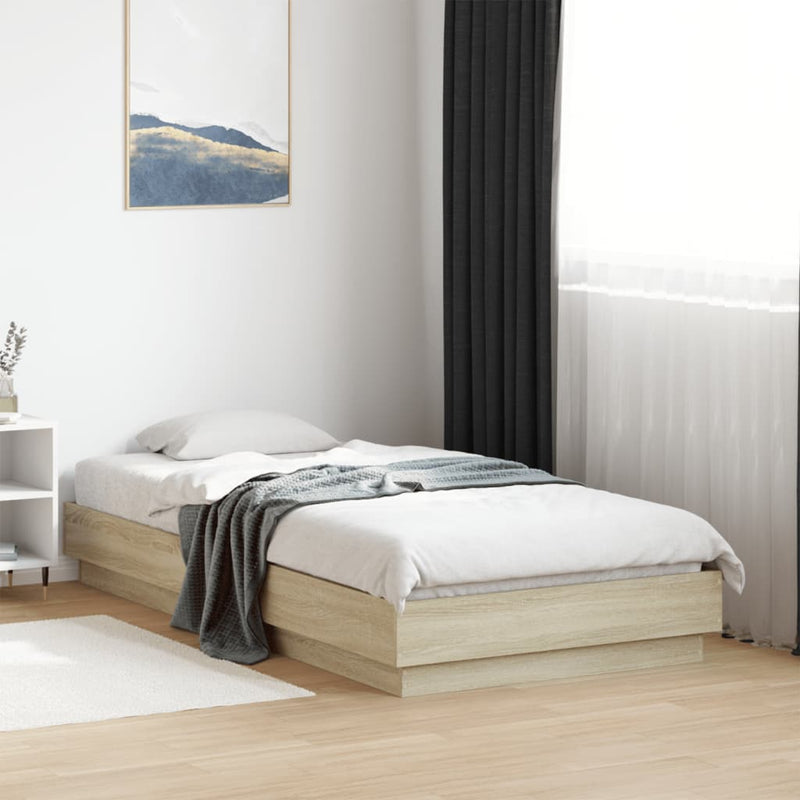 vidaXL Bed Frame without Mattress Sonoma Oak 90x190 cm Engineered Wood