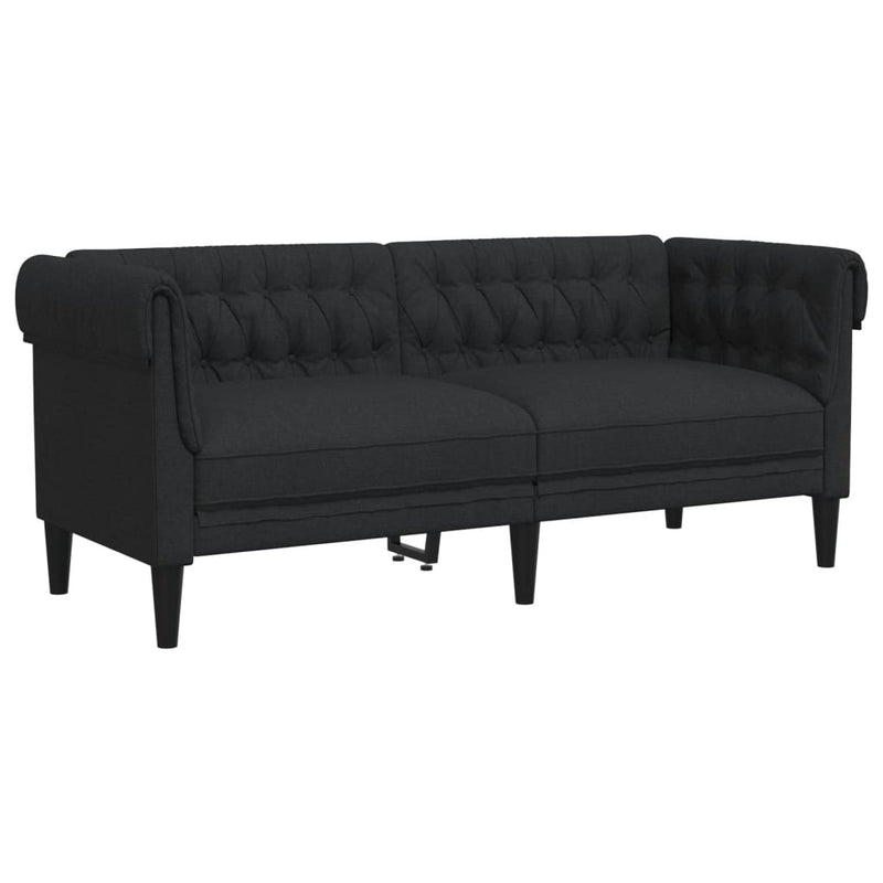 vidaXL 2 Piece Sofa Set Black Fabric