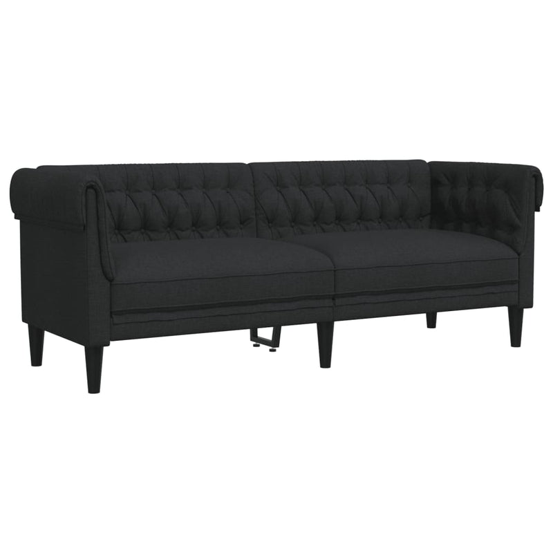 vidaXL 2 Piece Sofa Set Black Fabric
