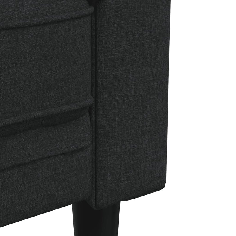 vidaXL 2 Piece Sofa Set Black Fabric