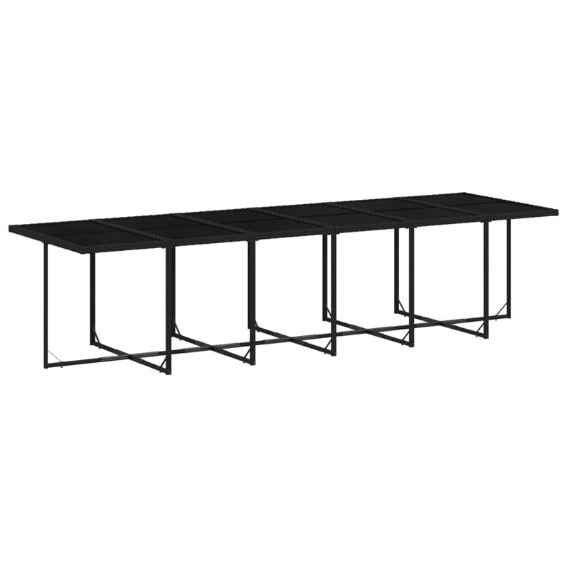 vidaXL 13 Piece Garden Dining Set with Cushions Black Poly Rattan