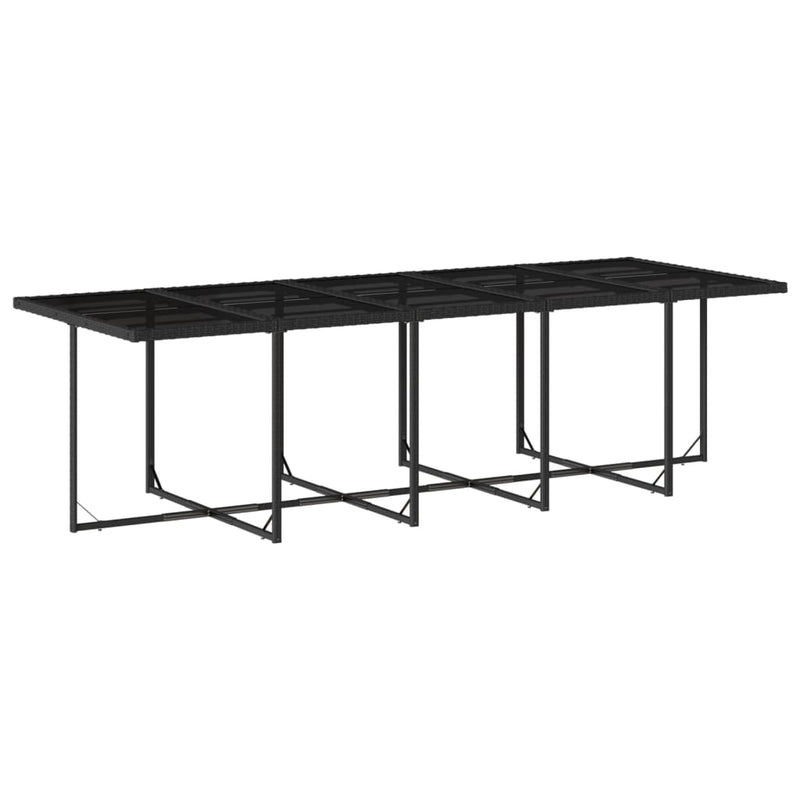 vidaXL 15 Piece Garden Dining Set with Cushions Black Poly Rattan