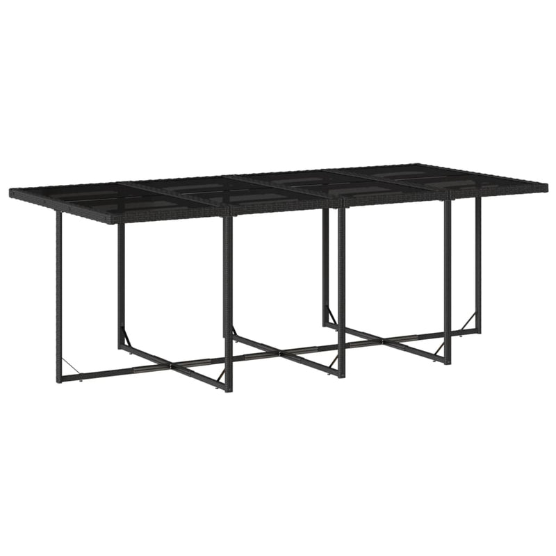 vidaXL 13 Piece Garden Dining Set with Cushions Black Poly Rattan