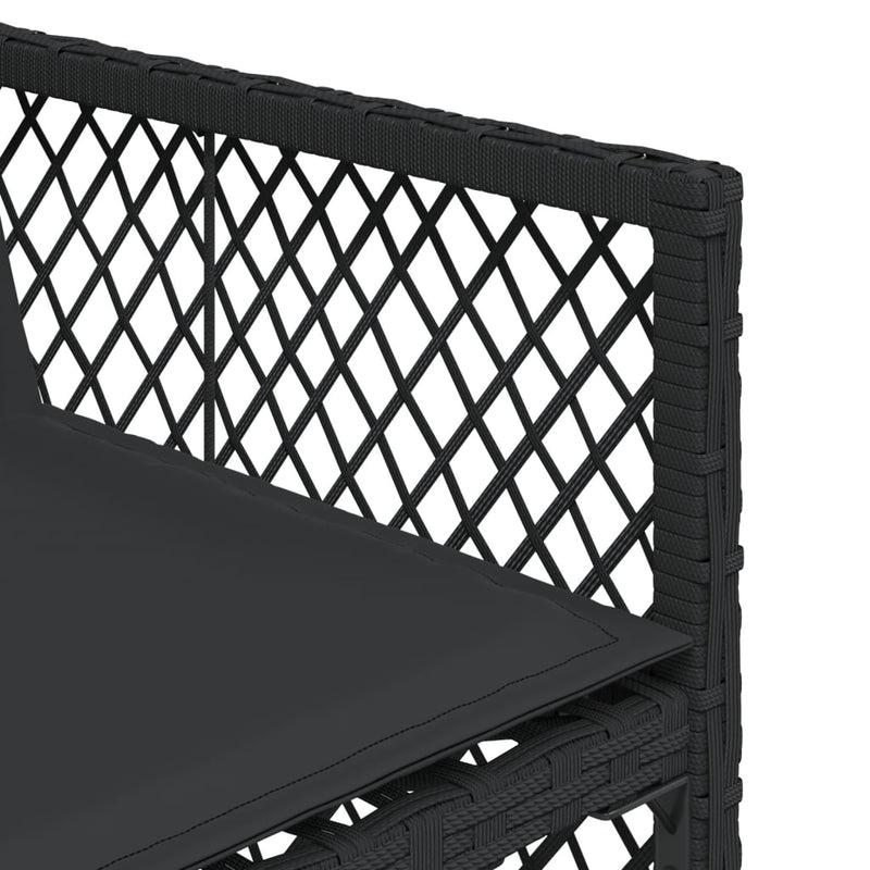 vidaXL 9 Piece Garden Dining Set with Cushions Black Poly Rattan