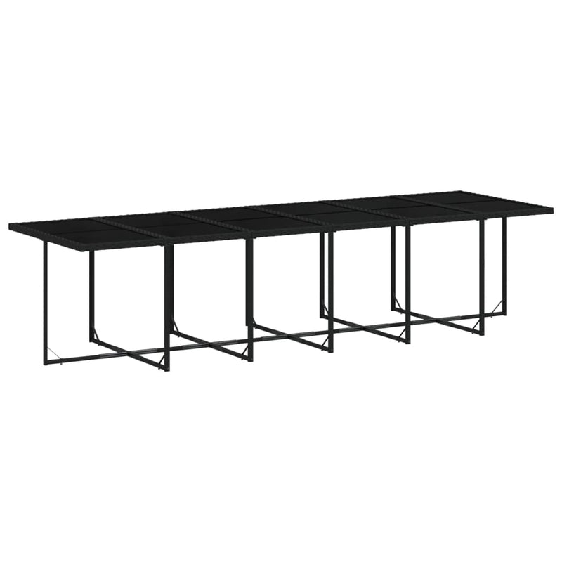 vidaXL 13 Piece Garden Dining Set with Cushions Black Poly Rattan