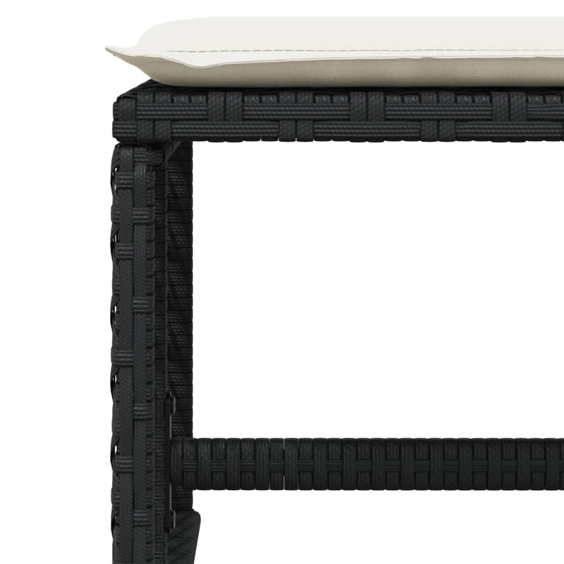 vidaXL 9 Piece Garden Dining Set with Cushions Black Poly Rattan