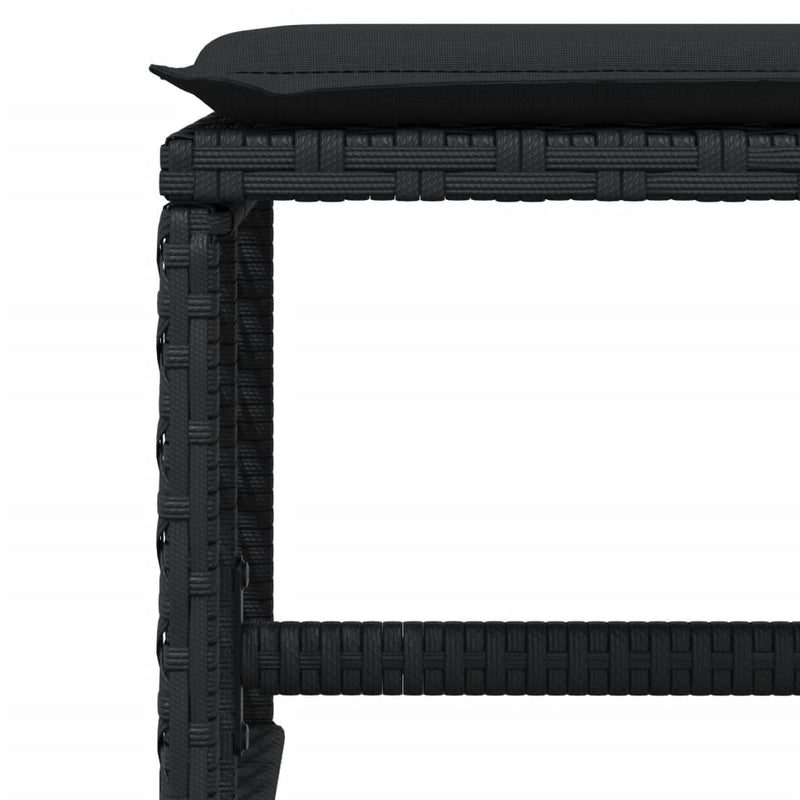vidaXL 9 Piece Garden Dining Set with Cushions Black Poly Rattan