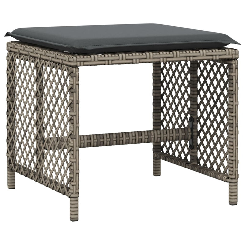 vidaXL 11 Piece Garden Dining Set with Cushions Grey Poly Rattan