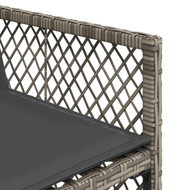 vidaXL 11 Piece Garden Dining Set with Cushions Grey Poly Rattan