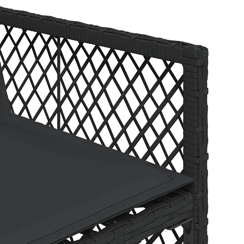 13 Piece Garden Dining Set with Cushions Black Poly Rattan