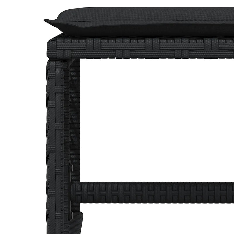 13 Piece Garden Dining Set with Cushions Black Poly Rattan