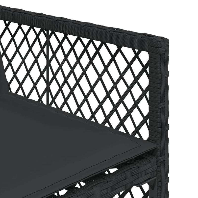 vidaXL 11 Piece Garden Dining Set with Cushions Black Poly Rattan