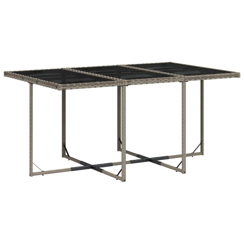vidaXL 11 Piece Garden Dining Set with Cushions Grey Poly Rattan