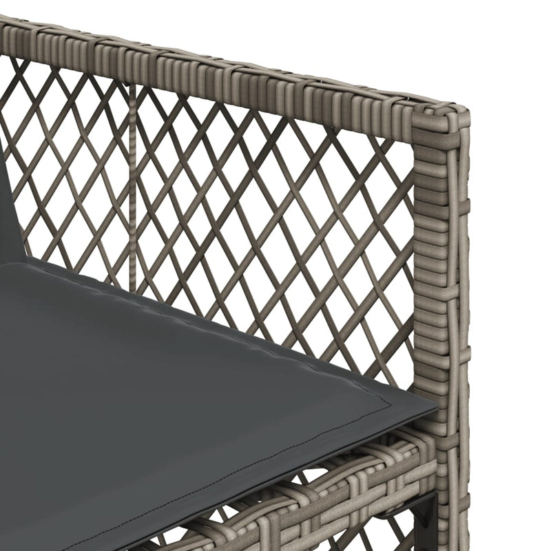 vidaXL 11 Piece Garden Dining Set with Cushions Grey Poly Rattan