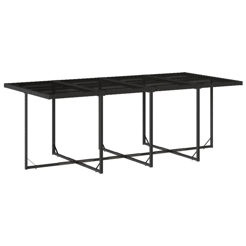 vidaXL 13 Piece Garden Dining Set with Cushions Black Poly Rattan