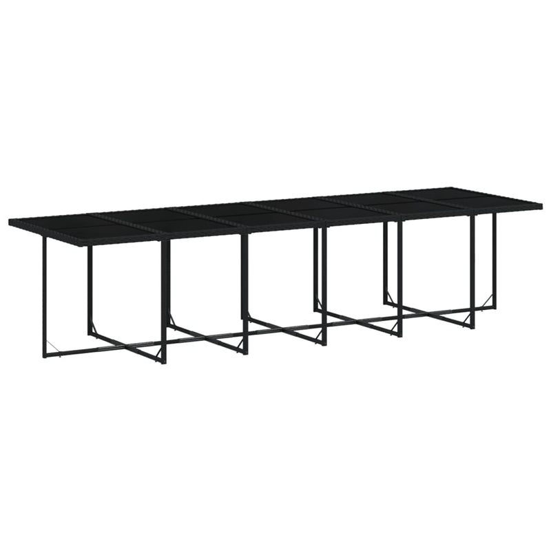 vidaXL 13 Piece Garden Dining Set with Cushions Black Poly Rattan