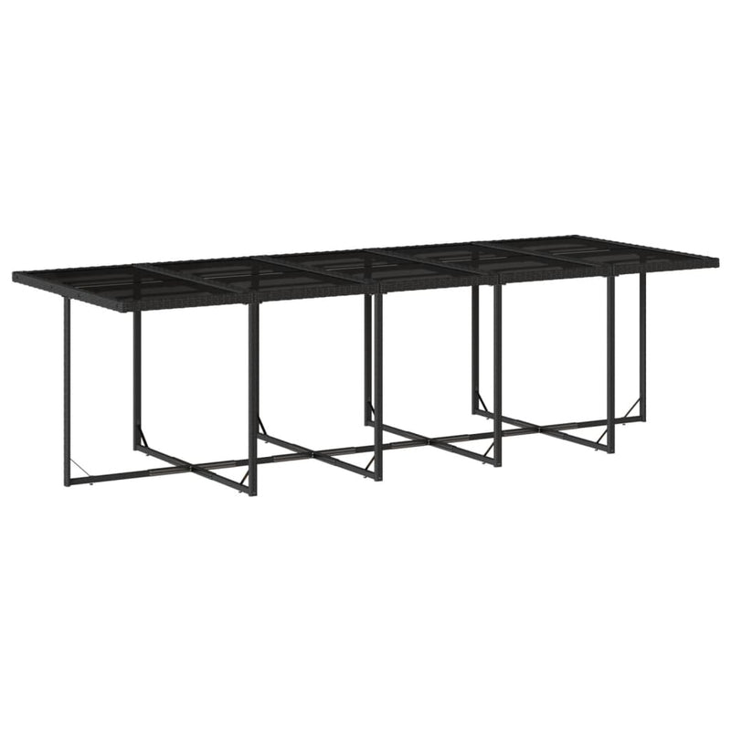 vidaXL 15 Piece Garden Dining Set with Cushions Black Poly Rattan