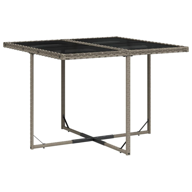vidaXL 7 Piece Garden Dining Set with Cushions Grey Poly Rattan