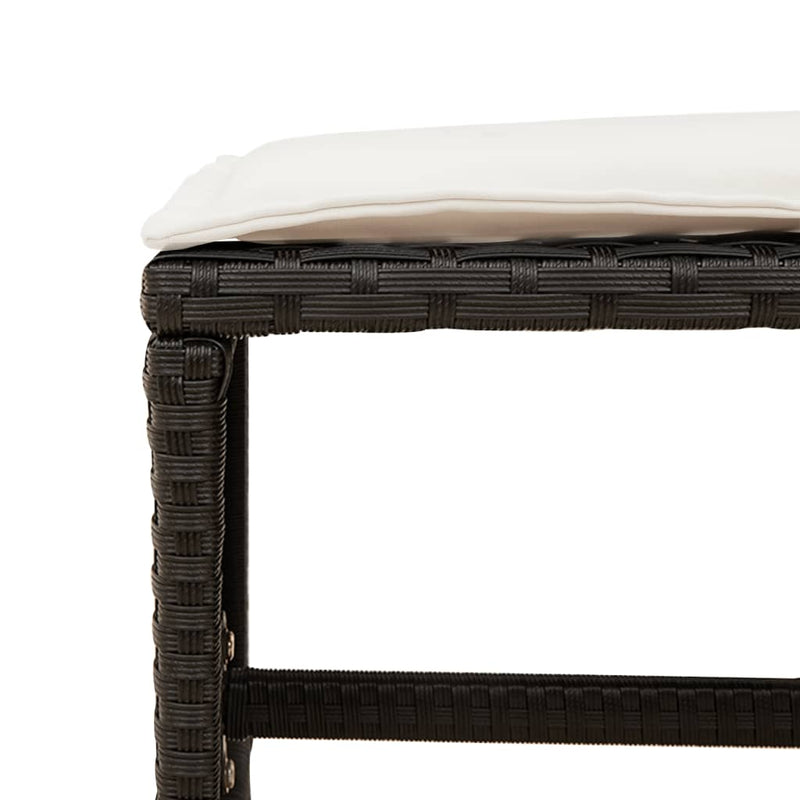 vidaXL 9 Piece Garden Dining Set with Cushions Black Poly Rattan