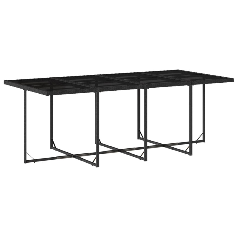 vidaXL 13 Piece Garden Dining Set with Cushions Black Poly Rattan