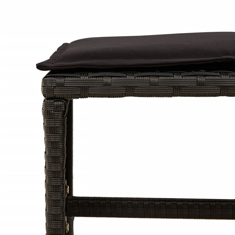 vidaXL 13 Piece Garden Dining Set with Cushions Black Poly Rattan