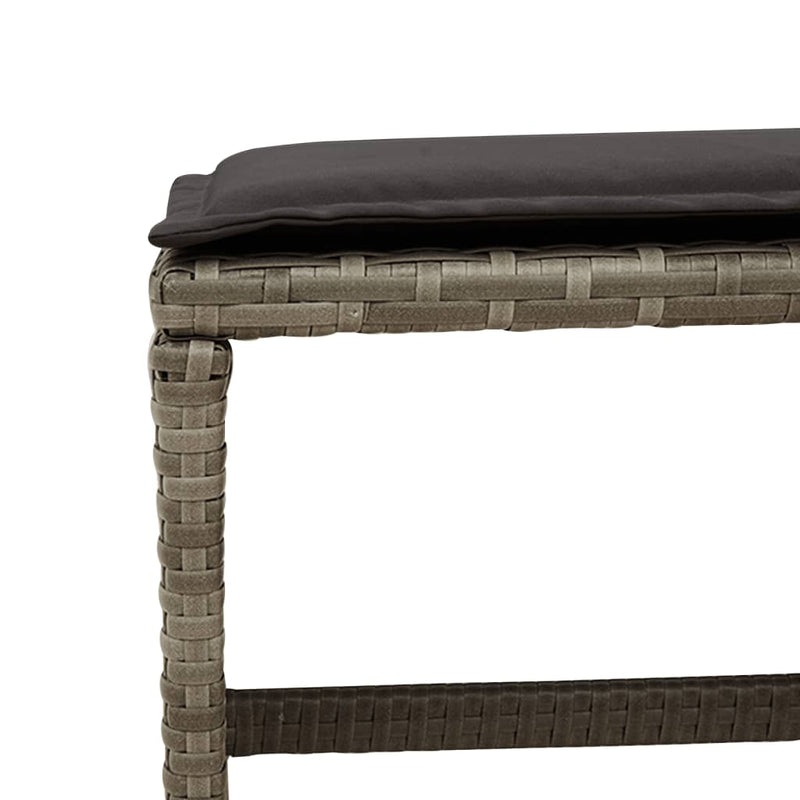 vidaXL 15 Piece Garden Dining Set with Cushions Grey Poly Rattan