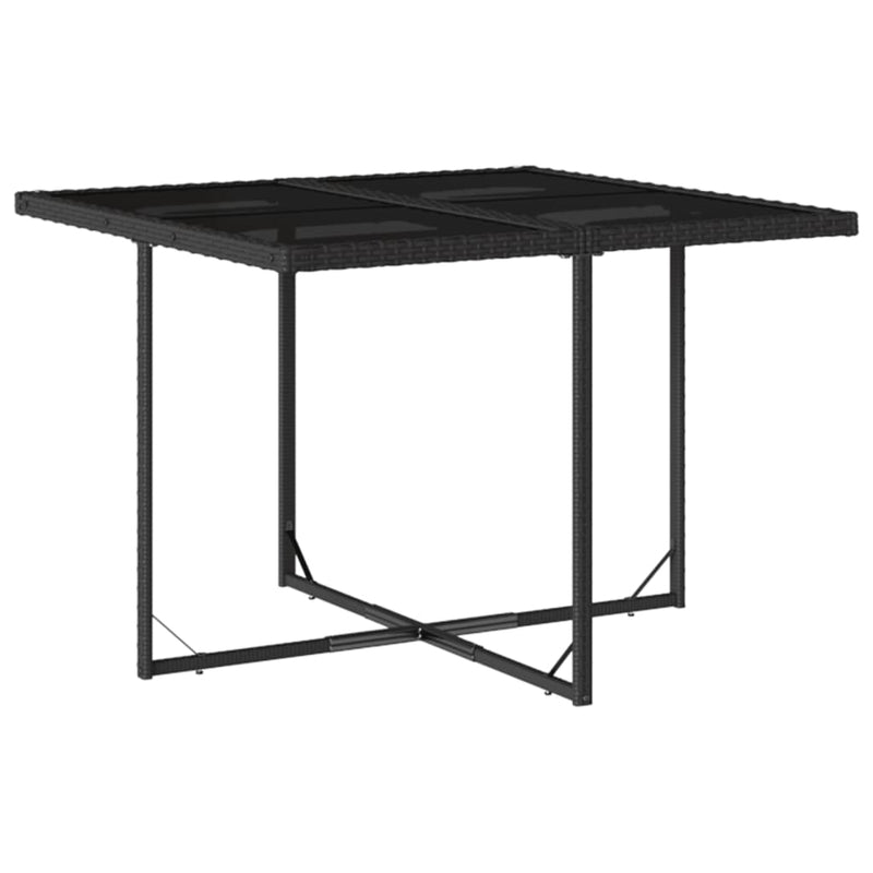 vidaXL 9 Piece Garden Dining Set with Cushions Black Poly Rattan