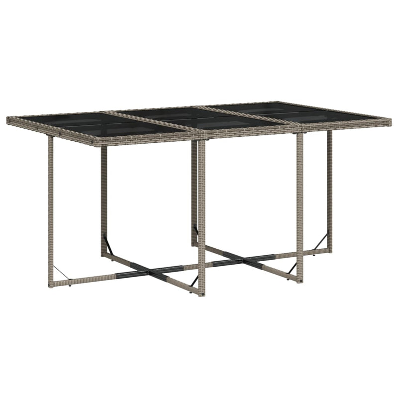vidaXL 11 Piece Garden Dining Set with Cushions Grey Poly Rattan