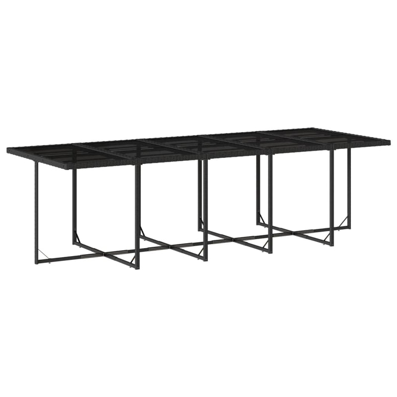 vidaXL 15 Piece Garden Dining Set with Cushions Black Poly Rattan