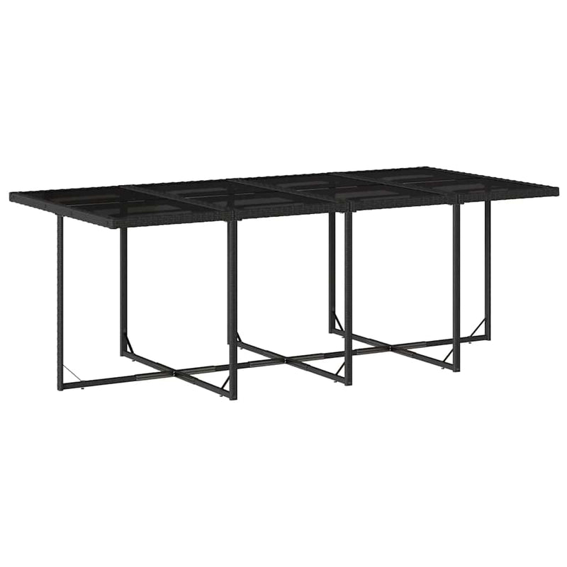 vidaXL 13 Piece Garden Dining Set with Cushions Black Poly Rattan